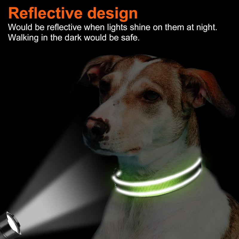 Joytale Reflective Dog Collar, Soft Neoprene Padded, Metal D-Ring, Nylon Pet Collar Adjustable for Puppy and Small Dogs, Green, XS - Image 5